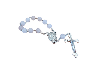 Rose Quartz Car Rosary Blessed Virgin Mary